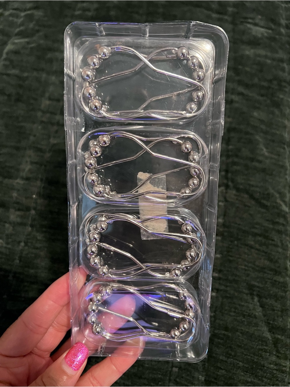 Silver Shower Curtain Hook Rings Full Set